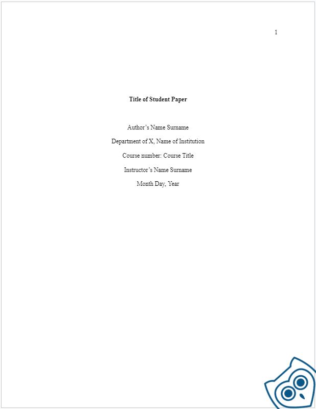 apa title page