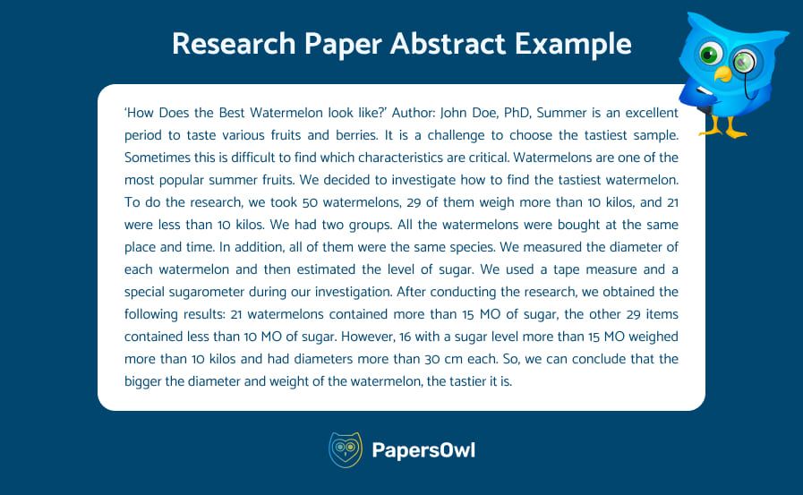 How to write research paper abstract example