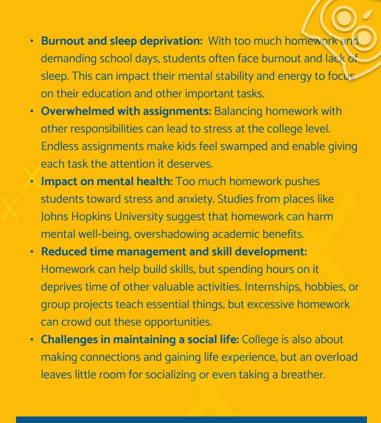 The negative impacts of excessive homework: burnout, stress, mental health issues, and social life challenges
