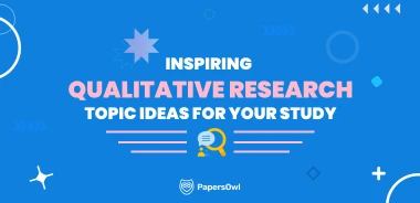 A researcher exploring qualitative research topics with a magnifying glass and notes.